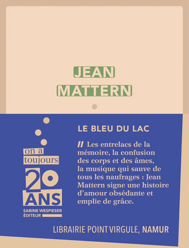 Jaquette 20 ans Le Bleu du lac Librairie Point Virgule 1052x1375